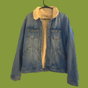 Roxy denim jacket faux fur 90s jean jacket Y2K vintage outdoor coat